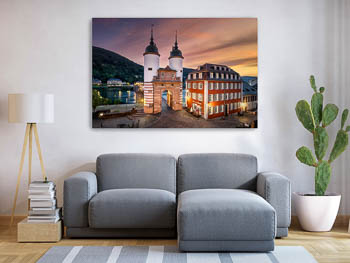 Wall Art | Sunrise at the old bridge in Heidelberg