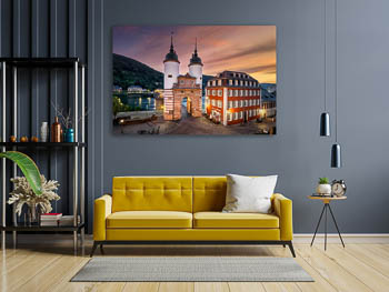 Wall Art | Sunrise at the old bridge in Heidelberg
