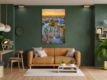 Wall Art | Holstentor in Lübeck during autumn sunset