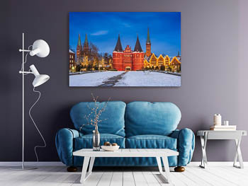 Wall Art | Winter view of Holstentor in Lübeck