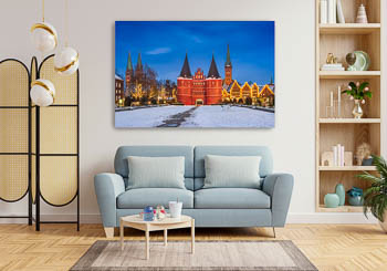 Wall Art | Winter view of Holstentor in Lübeck