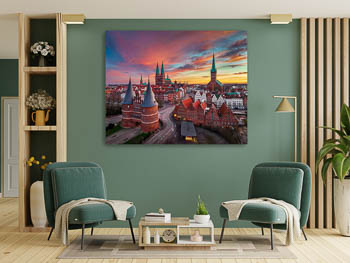 Wall Art | Sunrise at the Holstentor in Lübeck