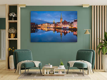 Wall Art | Old town of Lübeck with Christmas decorations