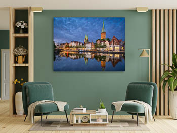 Wall Art | Old town of Lübeck at night