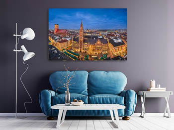 Wandbild | Marienplatz in München bei Nacht