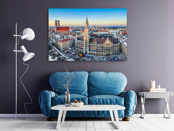 Wall Art | Panorama of Marienplatz in Munich