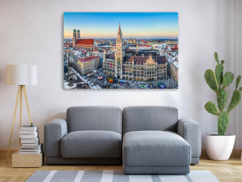 Wall Art | Panorama of Marienplatz in Munich
