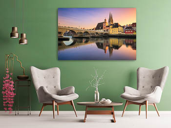 Wandbild | Sonnenuntergang in Regensburg