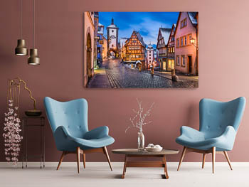 Wall Art | Rothenburg ob der Tauber on a winter night