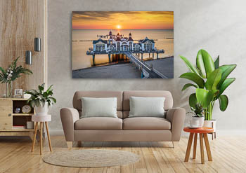 Wandbild | Sonnenaufgang an der Seebrücke Sellin