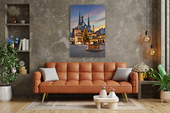 Wandbild | Rathaus von Wernigerode zur Weihnachtszeit