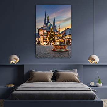 Wandbild | Rathaus von Wernigerode zur Weihnachtszeit