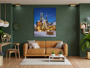 Wandbild | Rathaus von Wernigerode im Winter