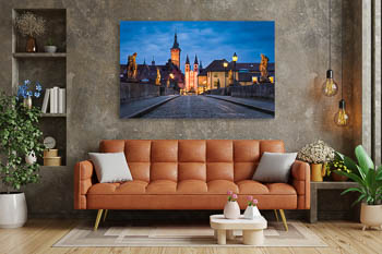 Wandbild | Altstadt von Würzburg bei Nacht