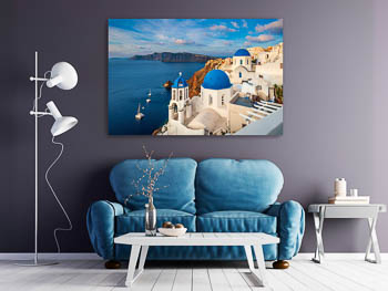 Wandbild | Santorin in Griechenland an einem sonnigen Tag