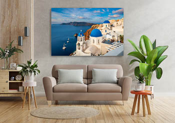 Wall Art | Sunny day on Santorini in Greece
