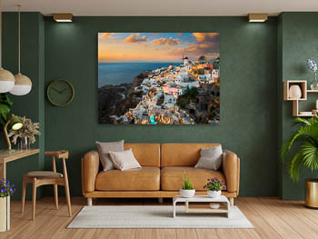 Wandbild | Sonnenuntergang auf Santorin in Griechenland