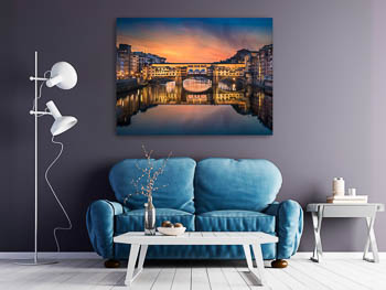 Wandbild | Sonnenaufgang am Ponte Vecchio in Florenz