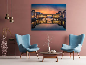 Wandbild | Sonnenaufgang am Ponte Vecchio in Florenz