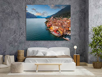 Wandbild | Malcesine am Gardasee bei Sonnenuntergang