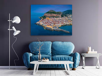 Wall Art | Aerial night view of Cefalu