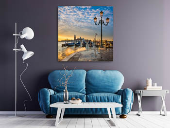 Wandbild | Gondeln beim Sonnenaufgang in Venedig