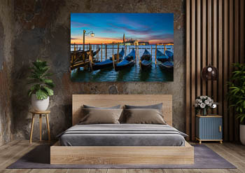 Wall Art | Gondolas at sunrise in Venice