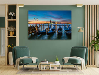 Wall Art | Gondolas at sunrise in Venice
