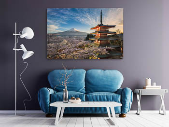 Wall Art | Mount Fuji with cherry blossoms in Japan