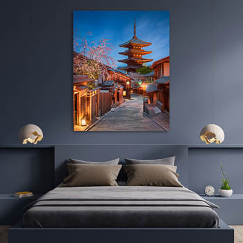 Wandbild | Pagode bei Nacht in Kyoto, Japan