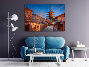Wandbild | Pagode bei Nacht in Kyoto, Japan