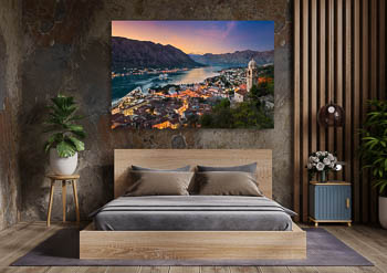 Wall Art | Sunset in the Bay of Kotor, Montenegro