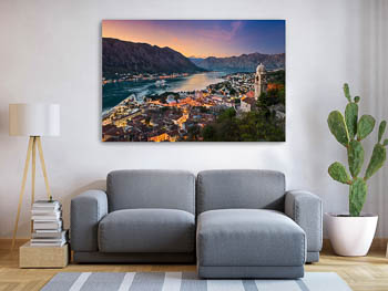 Wall Art | Sunset in the Bay of Kotor, Montenegro