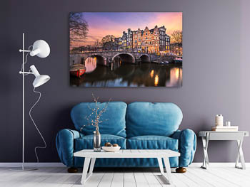 Wall Art | Sunset at the Brouwersgracht in Amsterdam