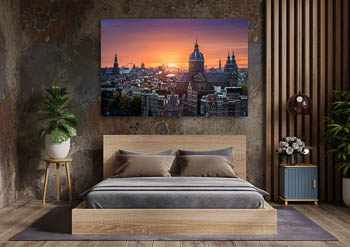Wall Art | Sunset above historic Amsterdam
