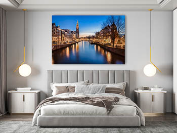 Wall Art | Westerkerk church in Amsterdam at night