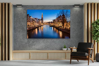 Wall Art | Westerkerk church in Amsterdam at night
