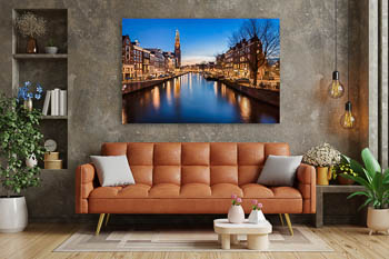 Wall Art | Westerkerk church in Amsterdam at night