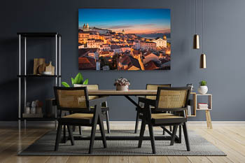 Wall Art | Sunrise in the Alfama old town in Lisbon