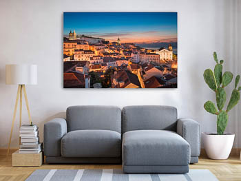 Wall Art | Sunrise in the Alfama old town in Lisbon