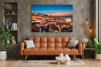 Wall Art | Sunrise in the Alfama old town in Lisbon