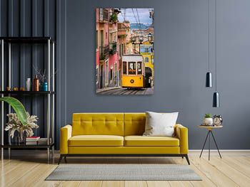 Wall Art | Historic yellow tram in Lisbon