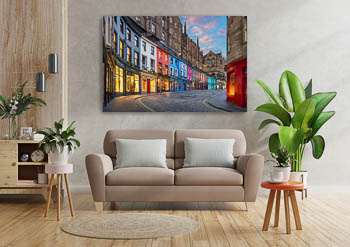 Wandbild | Victoria Street in Edinburgh bei Sonnenuntergang