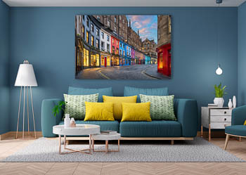 Wandbild | Victoria Street in Edinburgh bei Sonnenuntergang