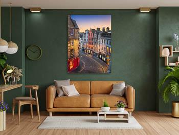 Wandbild | West Bow in Edinburgh bei Sonnenuntergang