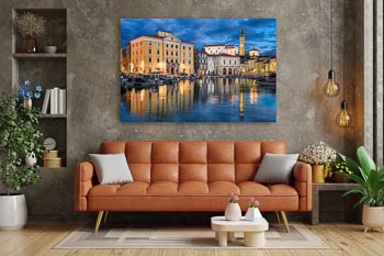 Wandbild | Hafen von Piran bei Nacht