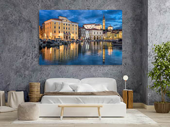 Wall Art | Harbor of Piran at night