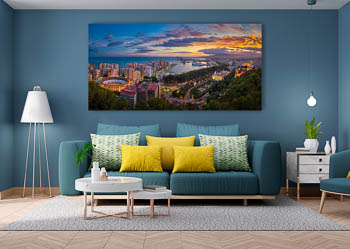 Wall Art | Sunset panorama of Malaga