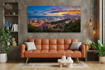 Wall Art | Sunset panorama of Malaga
