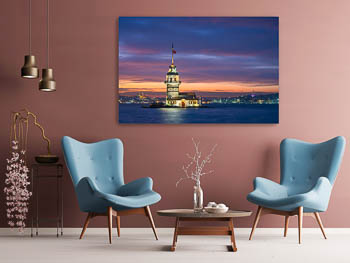 Wall Art | Maiden's Tower in Istanbul at night